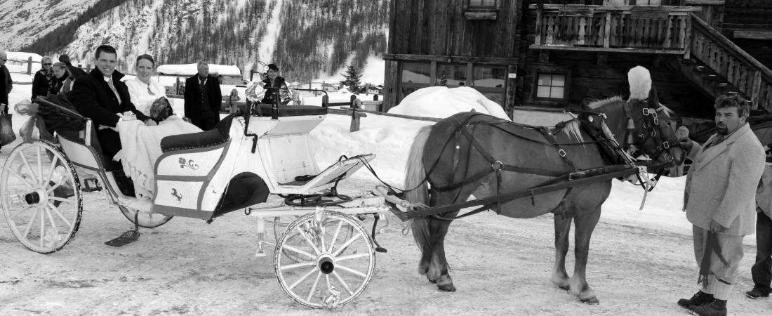 wedding sleigh tour winter alps